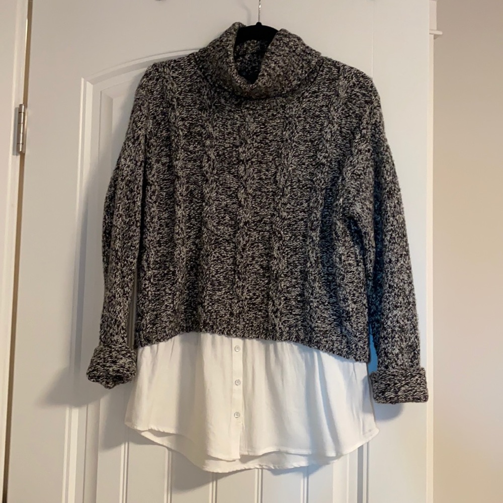 Layered turtleneck sweater